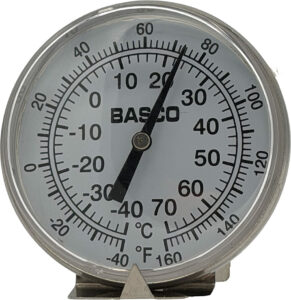 Basco 2R08B-01 face Small diameter bimetallic thermometer