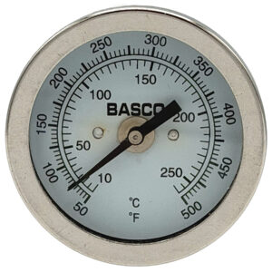 Small diameter bimetallic thermometer