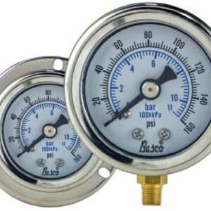Manomètre boitier inox rac laiton contacts électriques intégrés PGS21